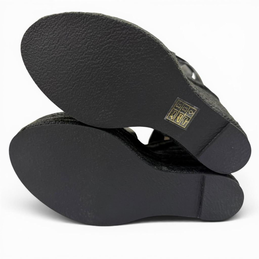 Saint Laurent Tribute Tweediso le Espadri Leather Sandals Black — view 7