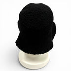 Hermes Faux Vue Clou de Selle Patch Merino Shearling Bucket Hat Black 57 — view 4