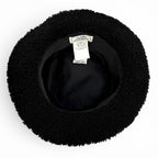 Hermes Faux Vue Clou de Selle Patch Merino Shearling Bucket Hat Black 57 — view 5