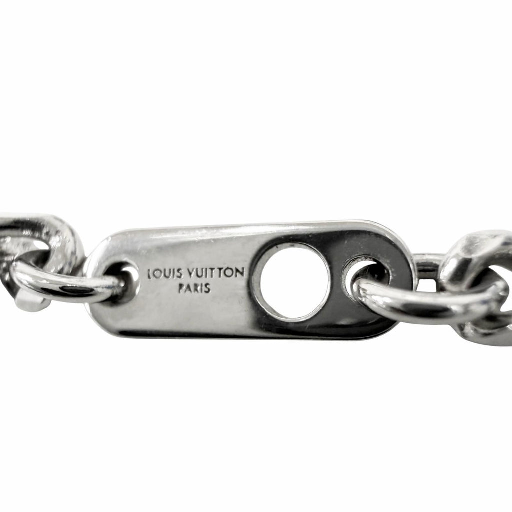 Louis Vuitton Pendant Damier Staple Necklace Silver — view 8