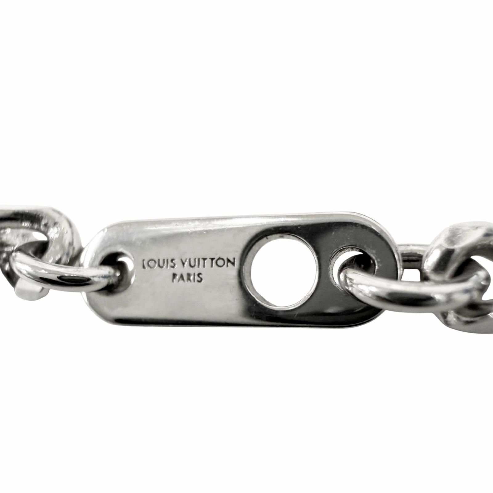 Louis Vuitton Pendant Damier Staple Necklace Silver — view 8