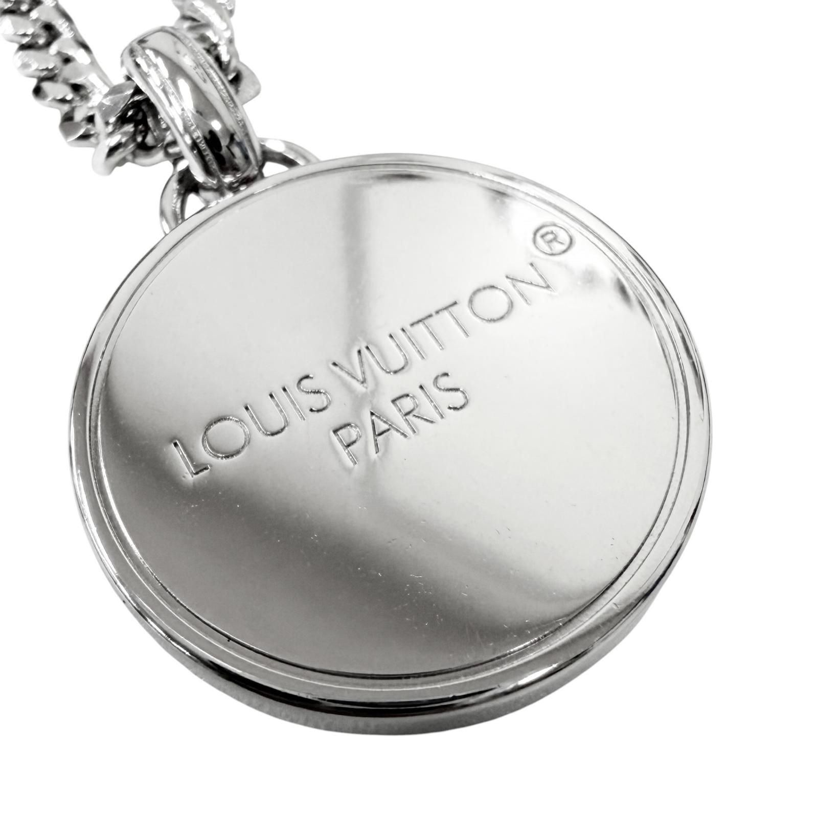 Louis Vuitton Pendant Damier Staple Necklace Silver — view 4