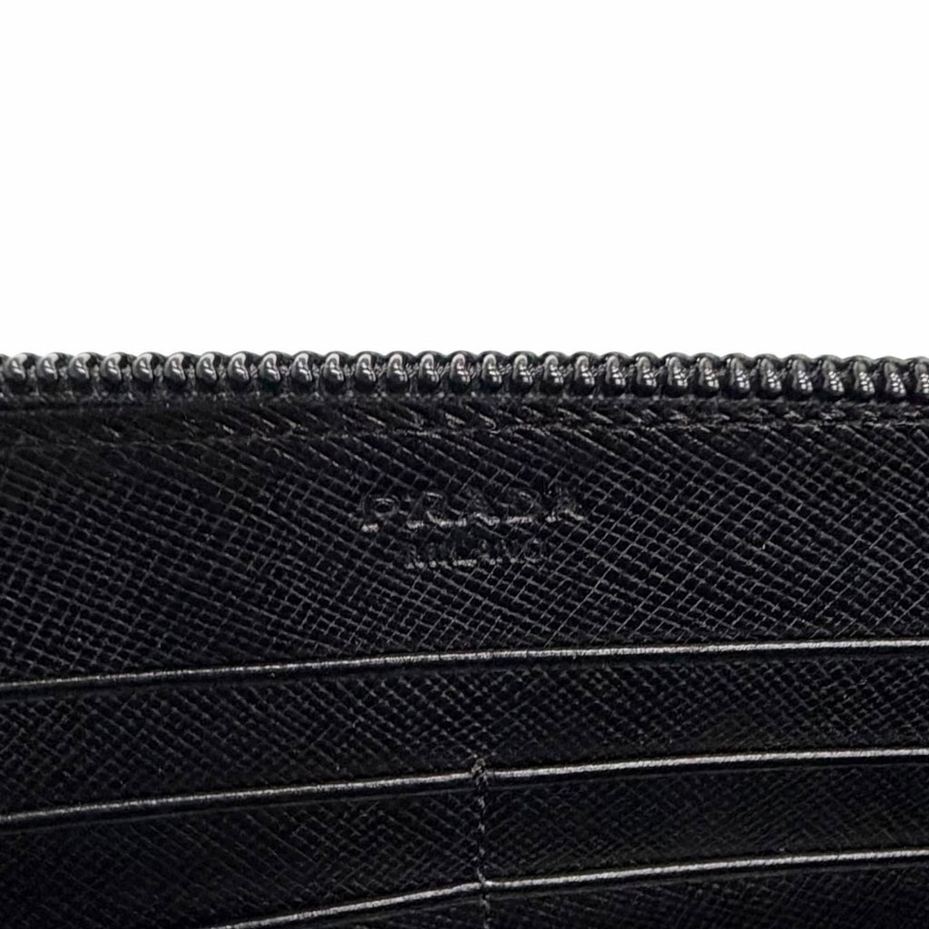 Prada Tessuto Nylon Zip Around Wallet Black — view 9