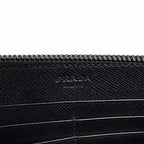 Prada Tessuto Nylon Zip Around Wallet Black — view 9