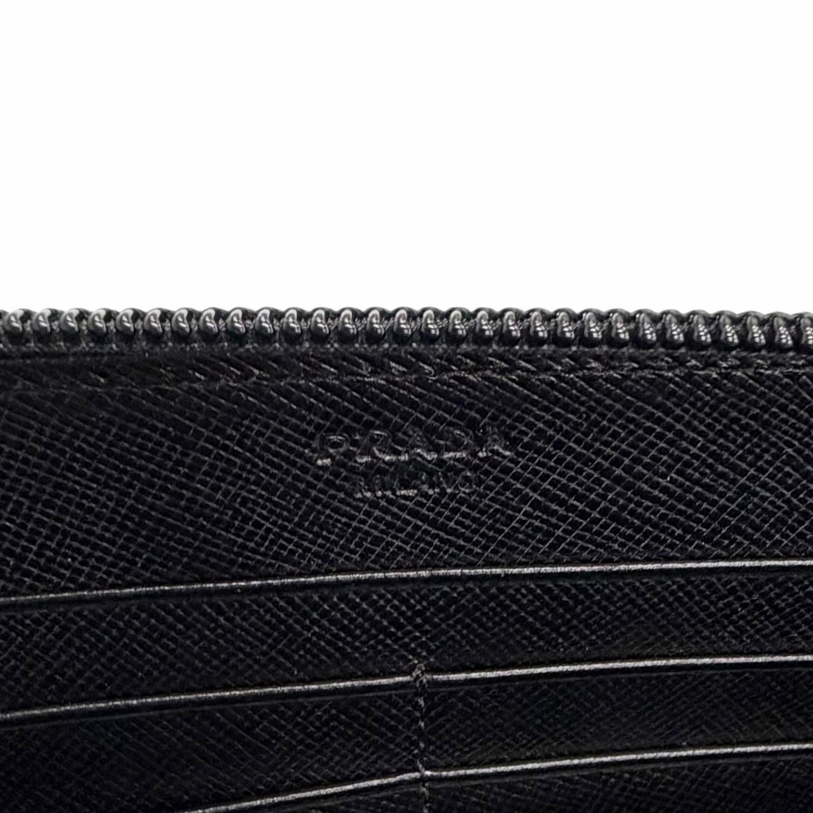Prada Tessuto Nylon Zip Around Wallet Black — view 9