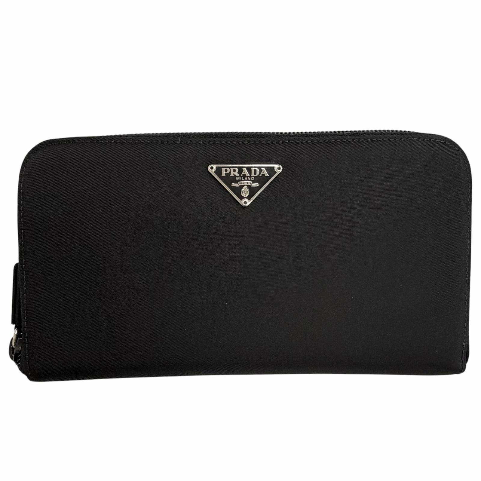 Prada Tessuto Nylon Zip Around Wallet Black