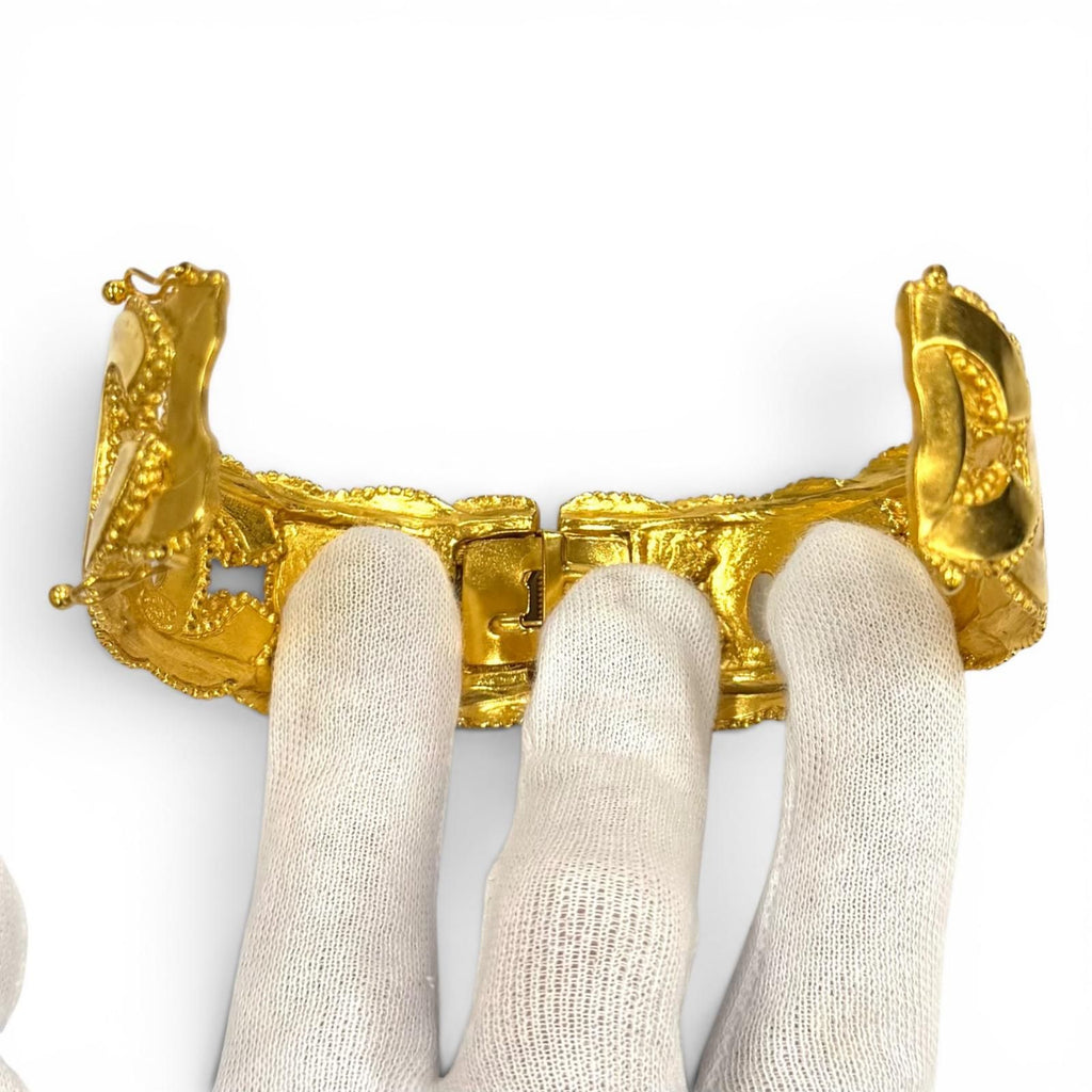 Chanel Vintage CC Logo Bangle Bracelet Gold — view 5