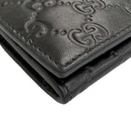 Gucci GG Emblem Card Case Leather Guccissima Bifold Business Holder Black — view 4
