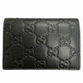 Gucci GG Emblem Card Case Leather Guccissima Bifold Business Holder Black