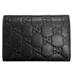 Gucci GG Emblem Card Case Leather Guccissima Bifold Business Holder Black — view 2