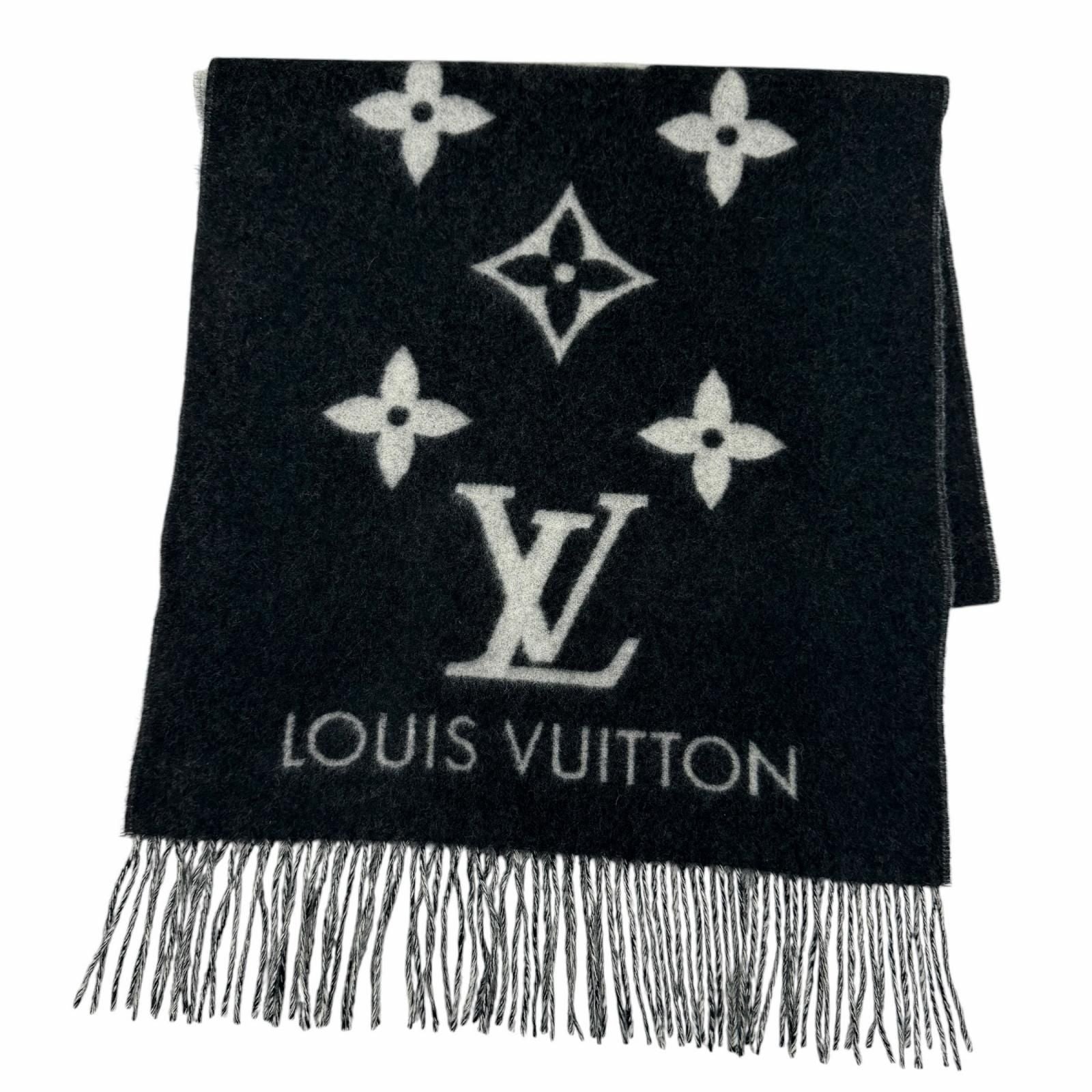 Louis Vuitton Scarf Reykjavik Cashmere Noir Monogram 170 45 cm
