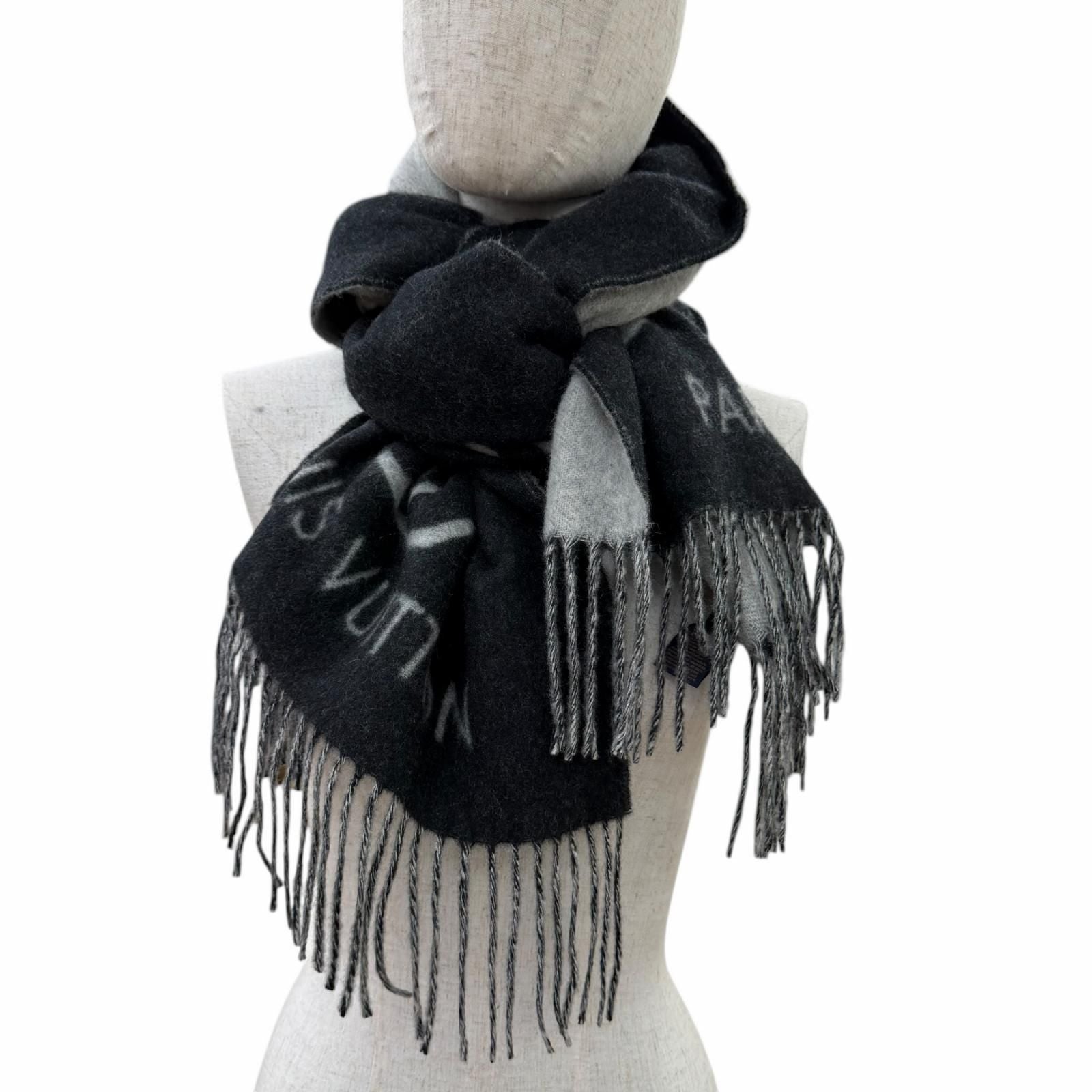 Louis Vuitton Scarf Reykjavik Cashmere Noir Monogram 170 45 cm — view 4