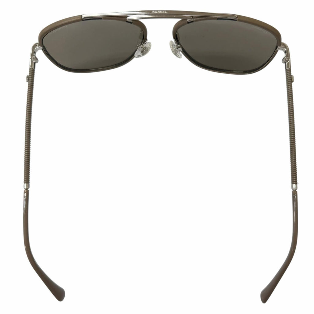 Chanel CC Logo Mirror with Leather Lens Avier Ta Sunglasses Gray Jew 55 Eyewear — view 5