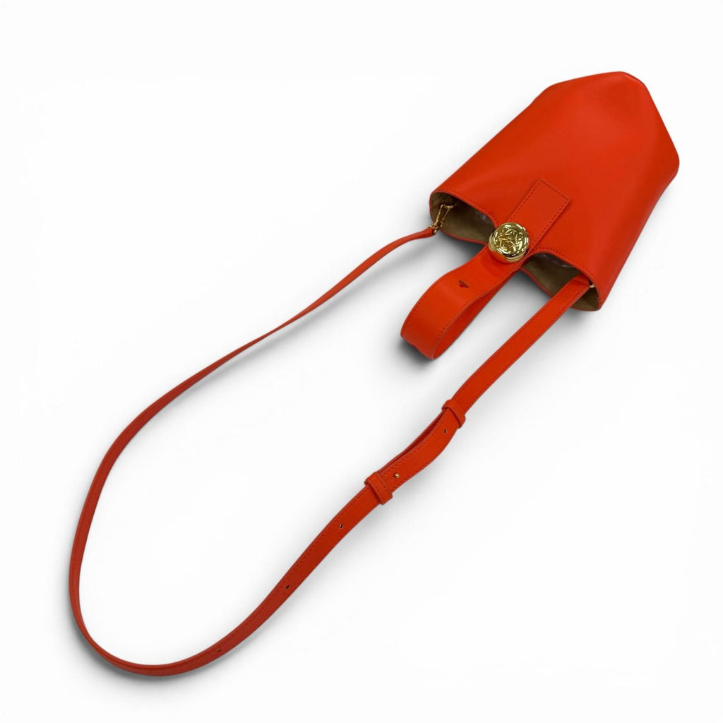 Loewe Pebble Bucket Bag Mini Smooth Calfskin 2-Way Shoulder Vivid Orange — view 5