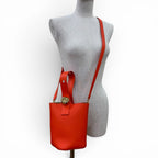 Loewe Pebble Bucket Bag Mini Smooth Calfskin 2-Way Shoulder Vivid Orange — view 9