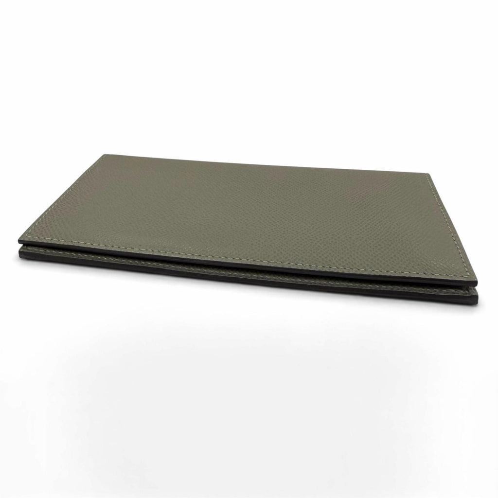 Hermes Citizen Twill Long Veau Epsom Grime Silver Wallet — view 5