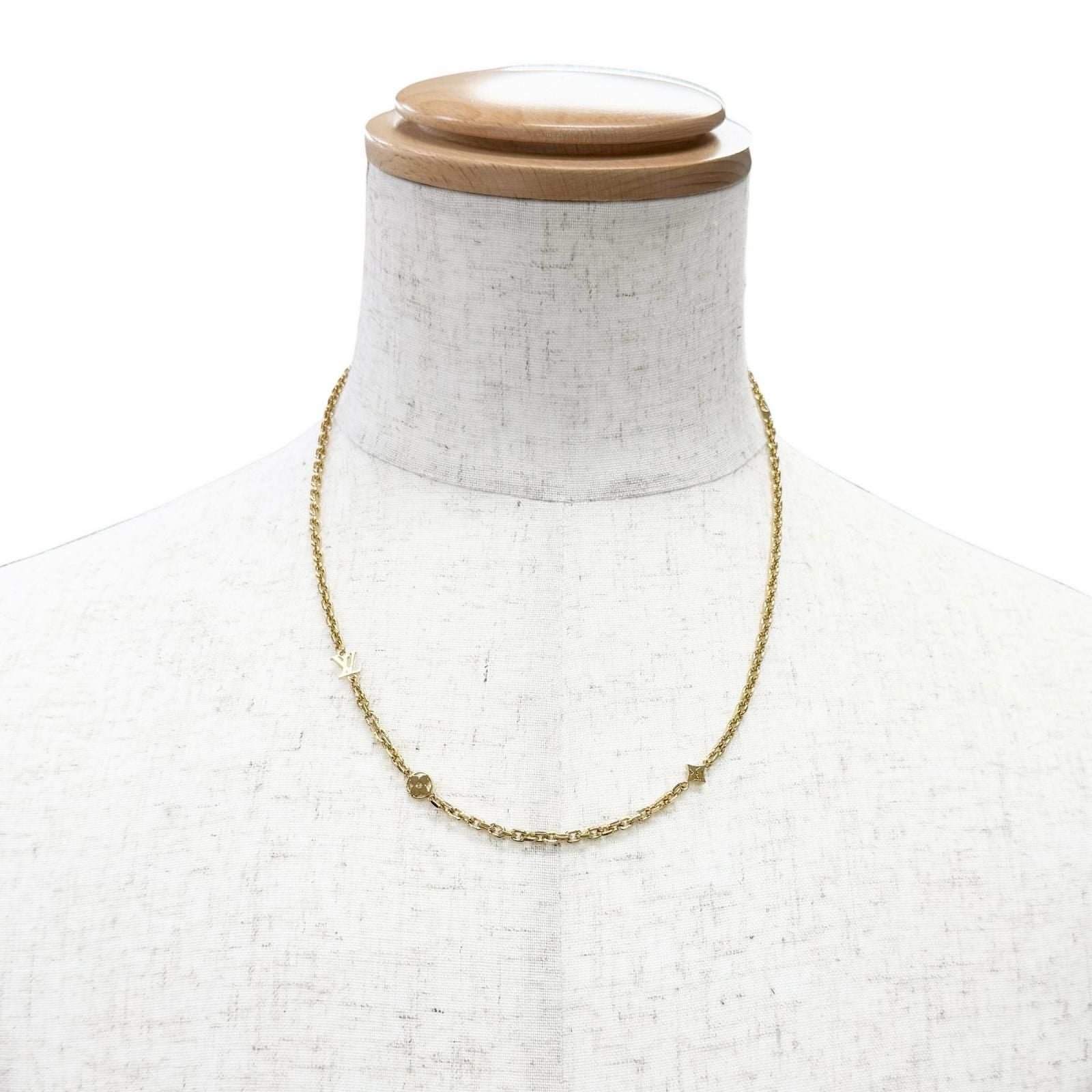 Louis Vuitton Chain LV Yours Monogram Flower Necklace Gold — view 3