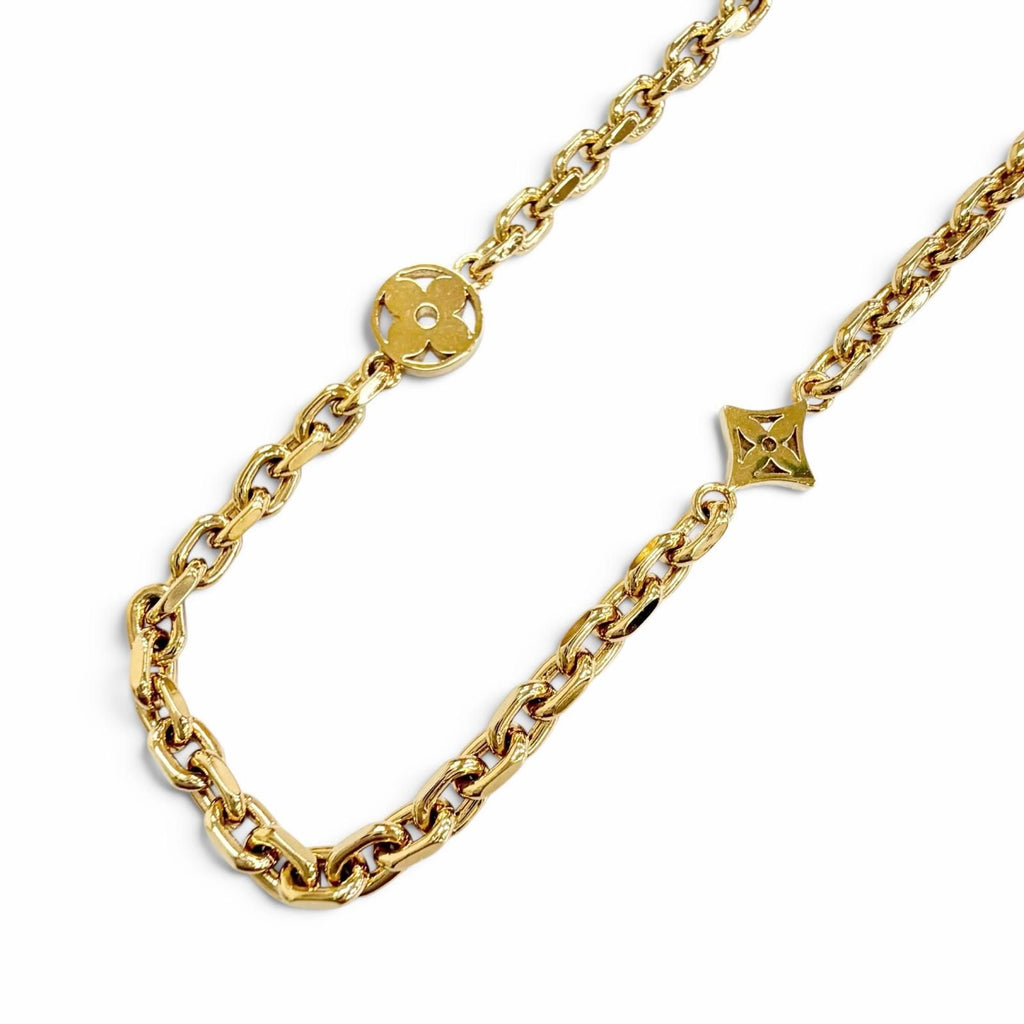 Louis Vuitton Chain LV Yours Monogram Flower Necklace Gold