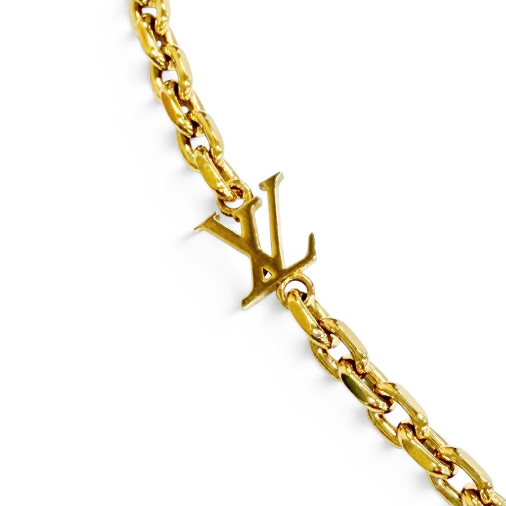 Louis Vuitton Chain LV Yours Monogram Flower Necklace Gold — view 5
