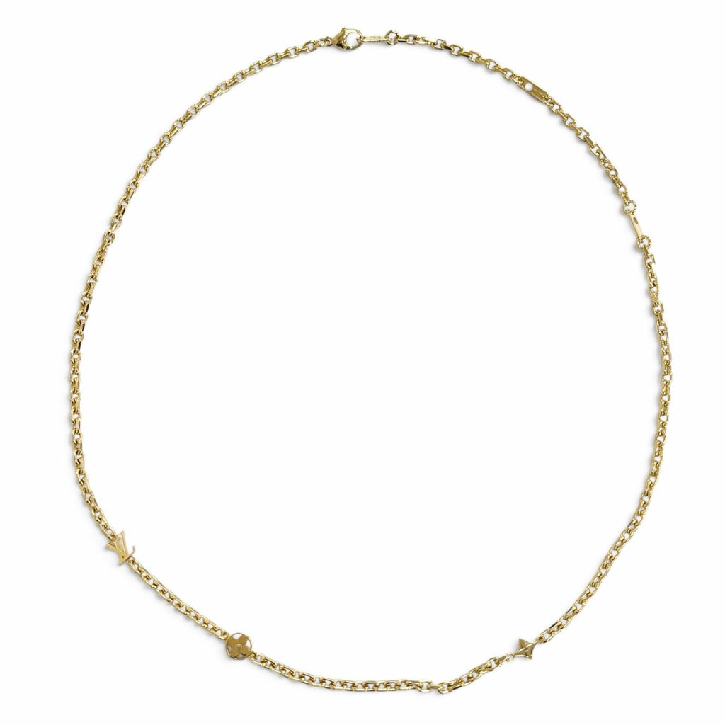 Louis Vuitton Chain LV Yours Monogram Flower Necklace Gold — view 4