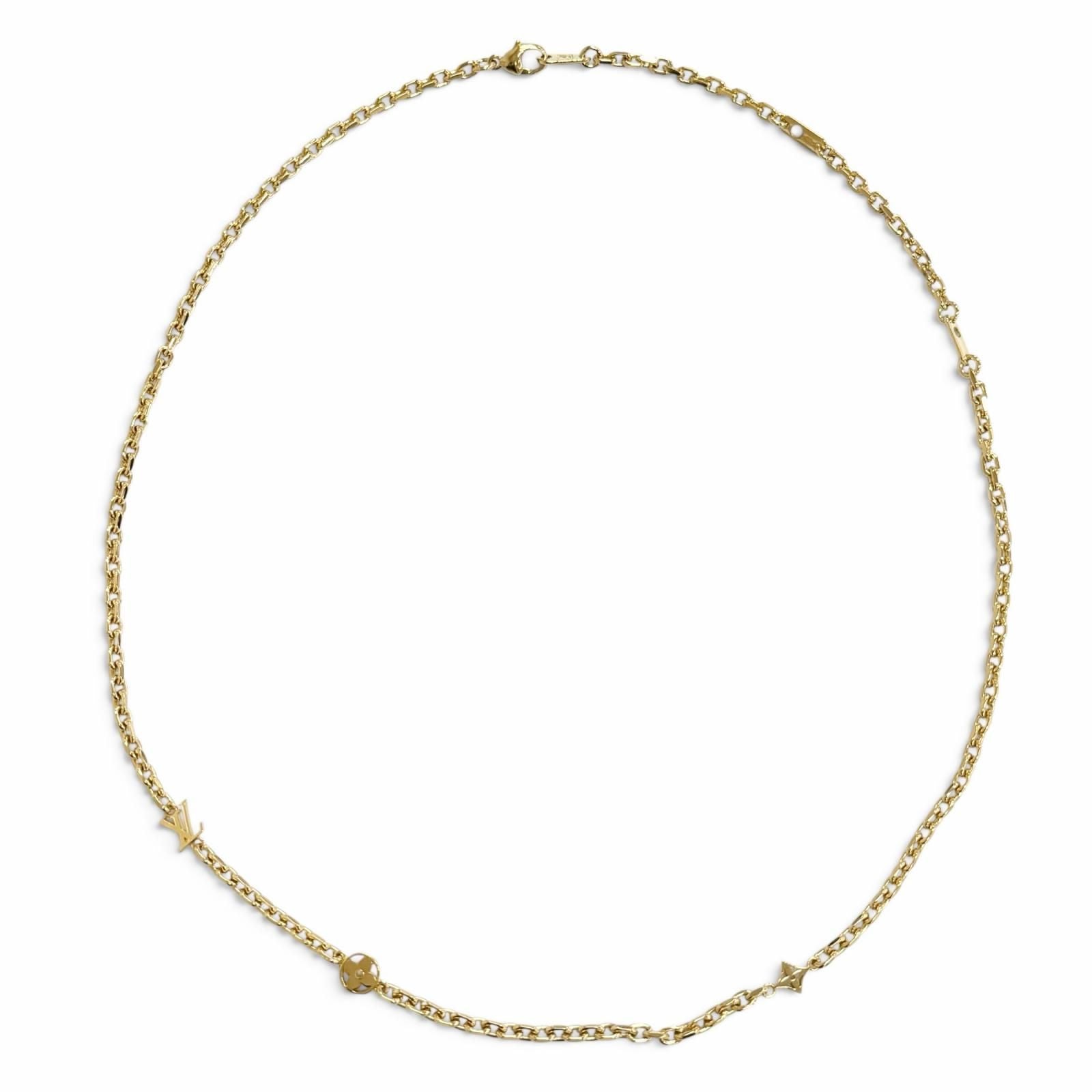 Louis Vuitton Chain LV Yours Monogram Flower Necklace Gold — view 4