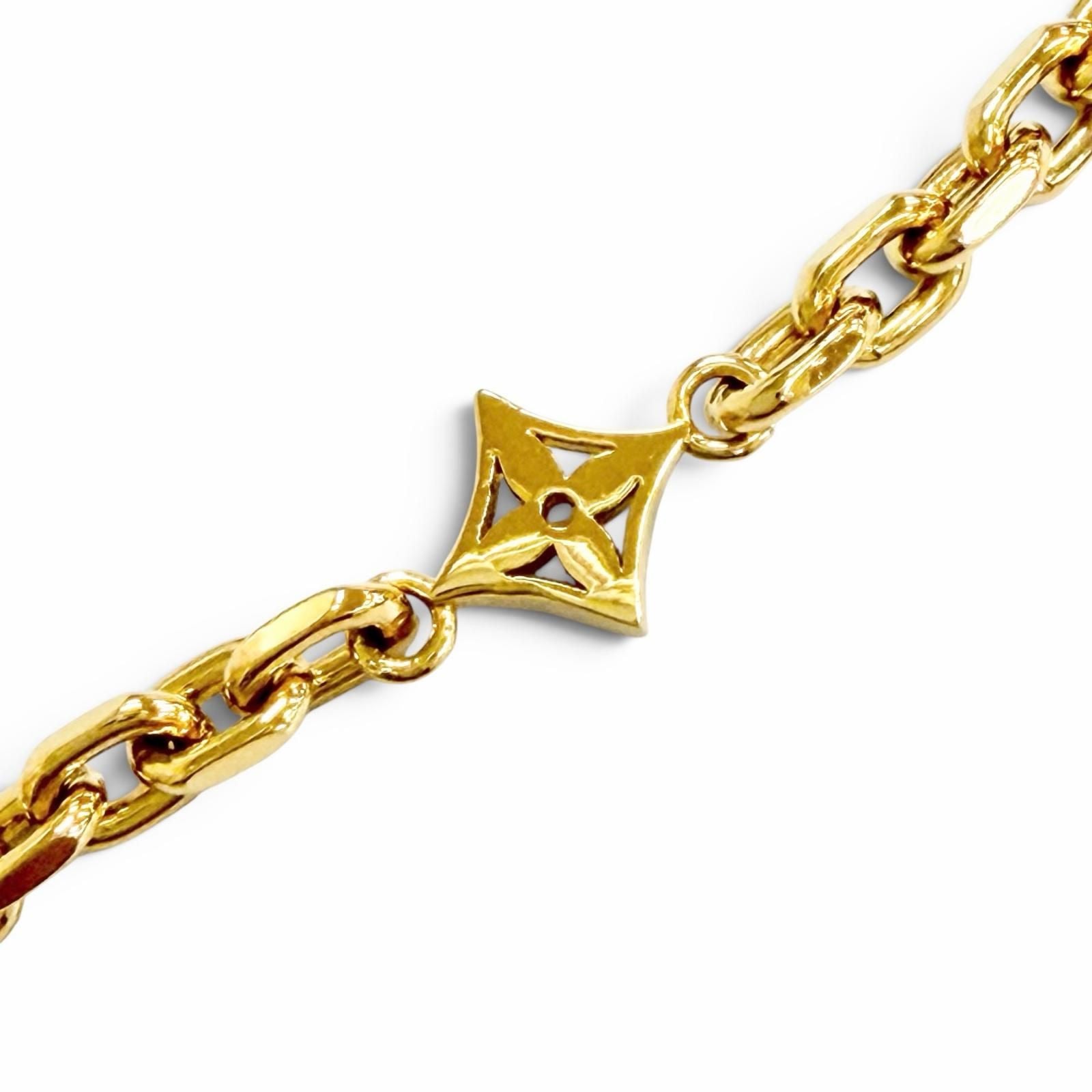Louis Vuitton Chain LV Yours Monogram Flower Necklace Gold — view 7
