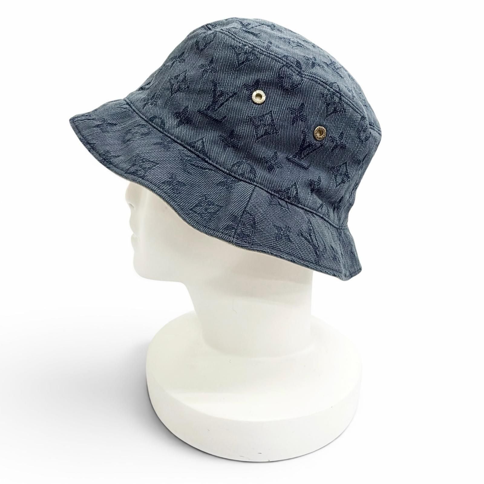 Louis Vuitton Chapeau Monogram Denim Reversible Bucket Hat Indigo Blue — view 3