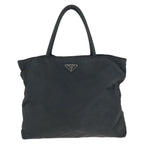 Prada Tessuto Black Silver Nylon Tote