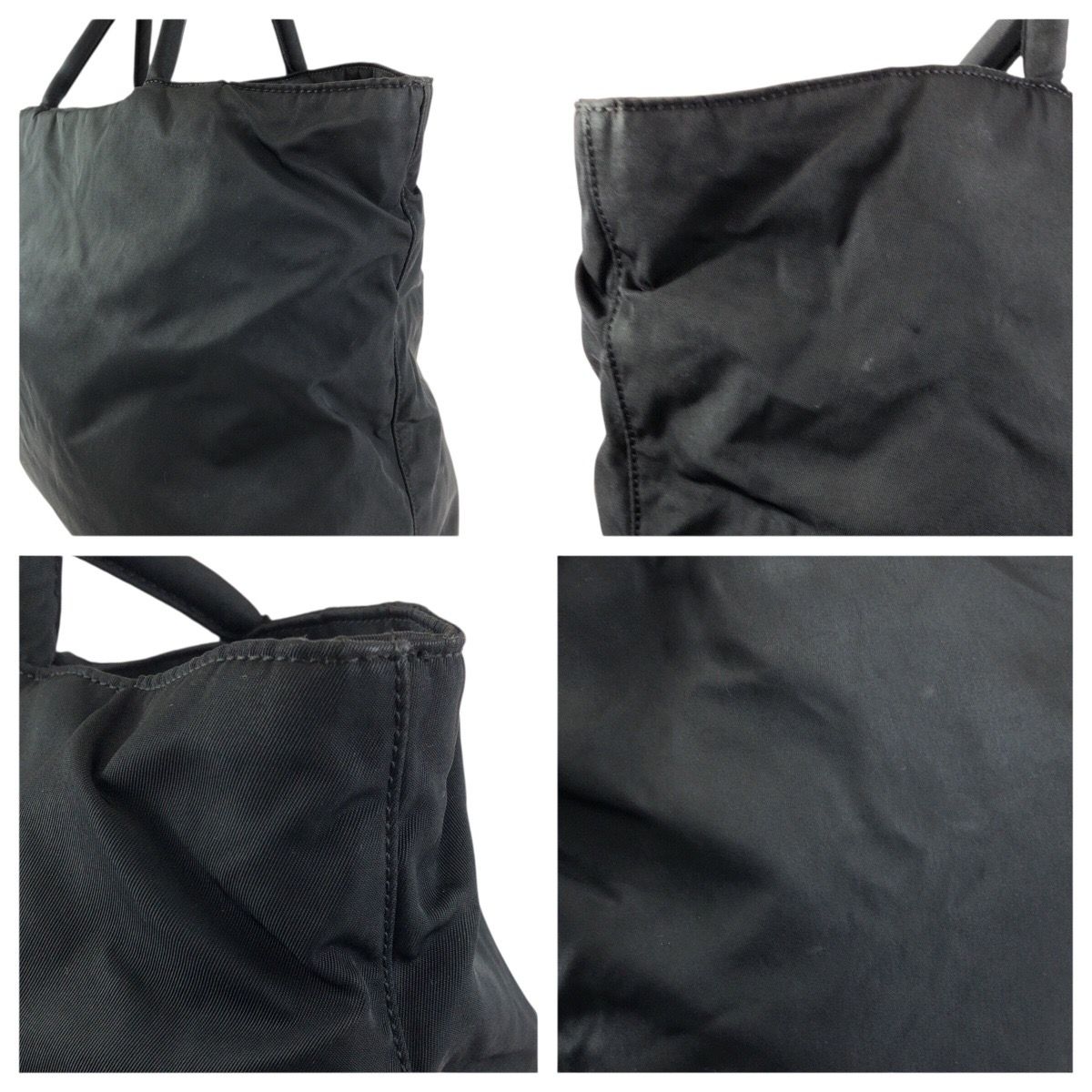 Prada Tessuto Black Silver Nylon Tote — view 5