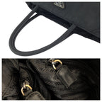 Prada Tessuto Black Silver Nylon Tote — view 6