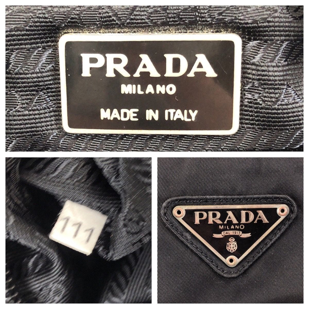 Prada Tessuto Black Silver Nylon Tote — view 4