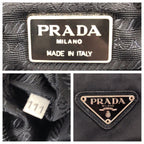 Prada Tessuto Black Silver Nylon Tote — view 4