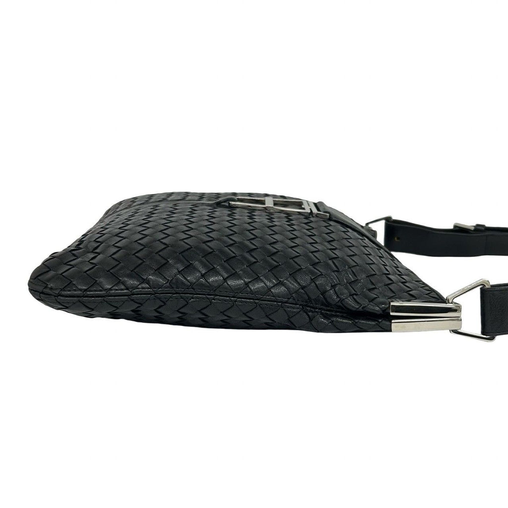 Bottega Veneta Intrecciato Leather Shoulder Bag Pochette Crossbody Black — view 6