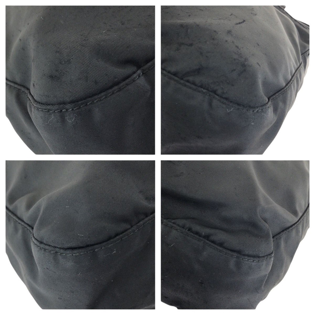 Prada Tessuto Black Silver Nylon Shoulder — view 3