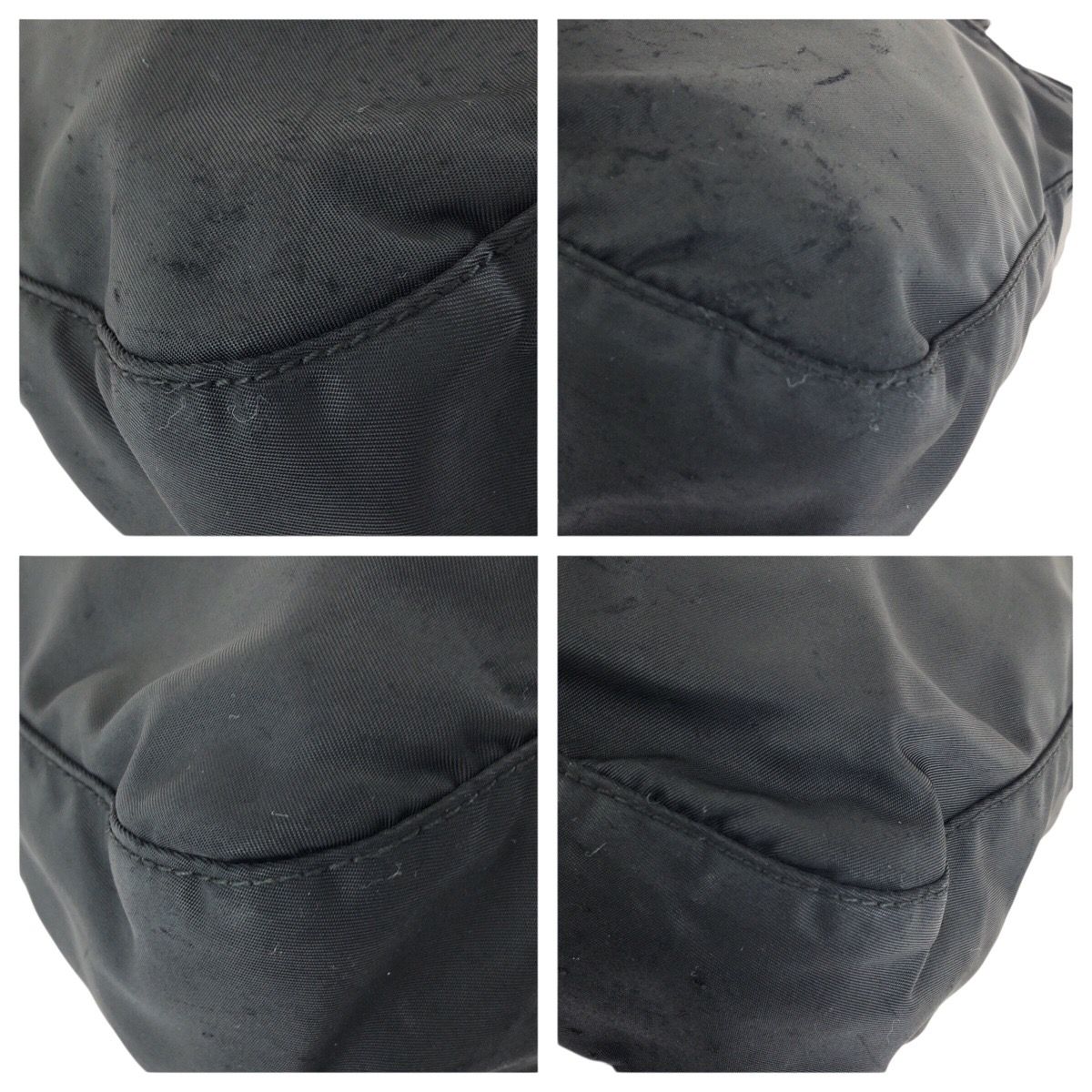 Prada Tessuto Black Silver Nylon Shoulder — view 3