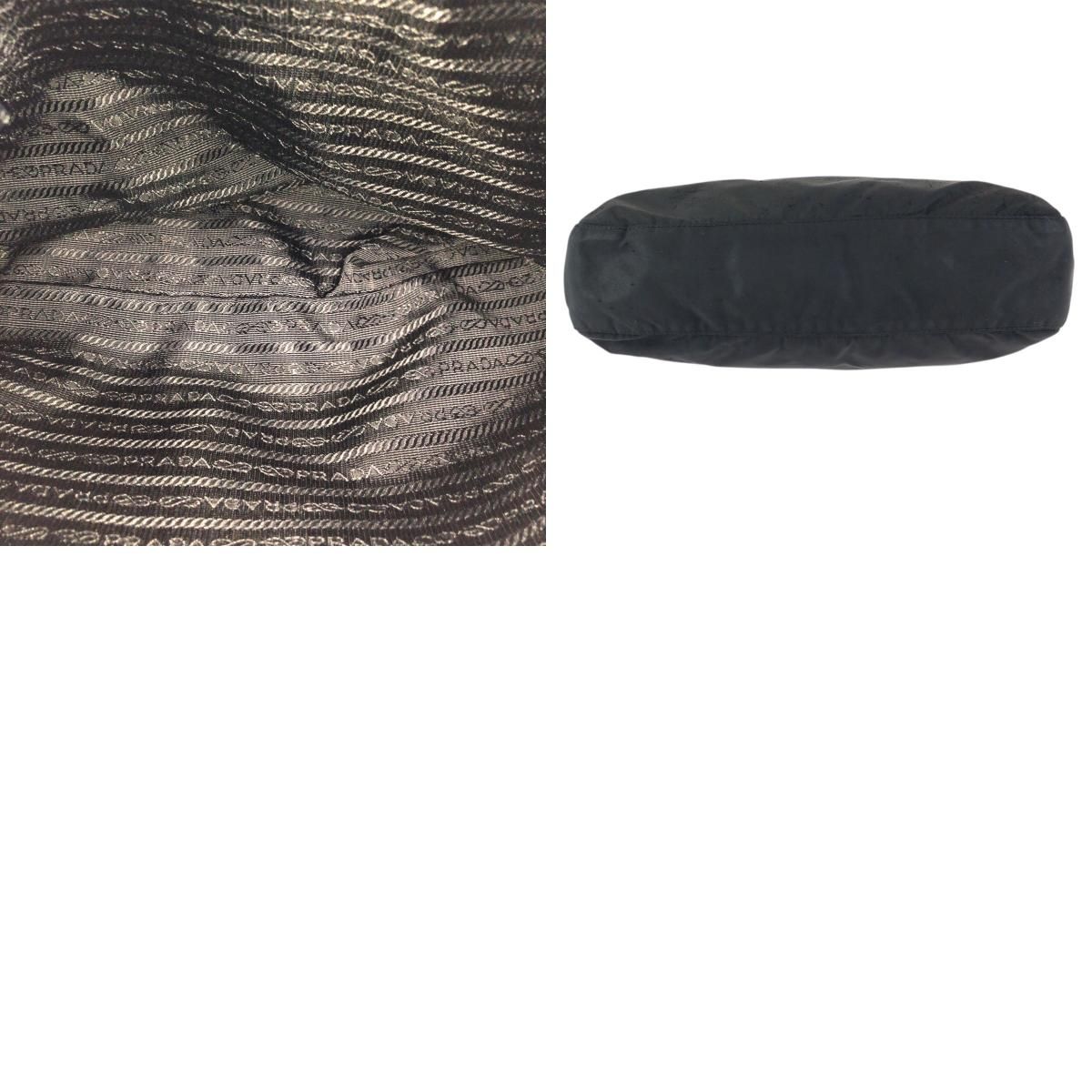 Prada Tessuto Black Silver Nylon Shoulder — view 9
