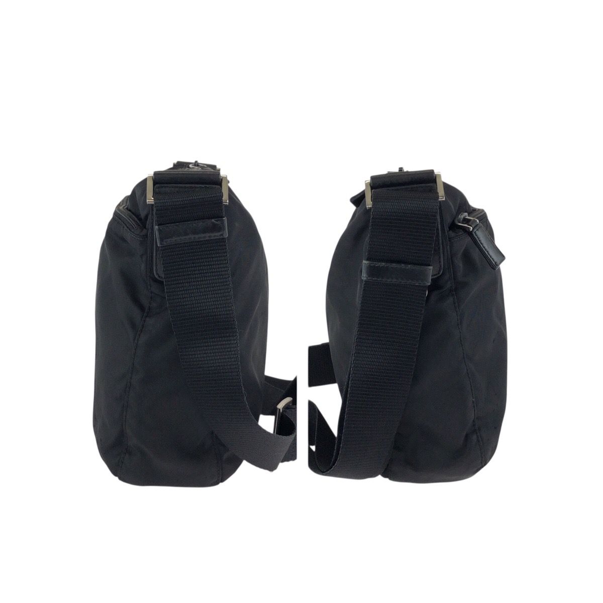 Prada Tessuto Black Silver Nylon Shoulder — view 8