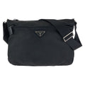 Prada Tessuto Black Silver Nylon Shoulder