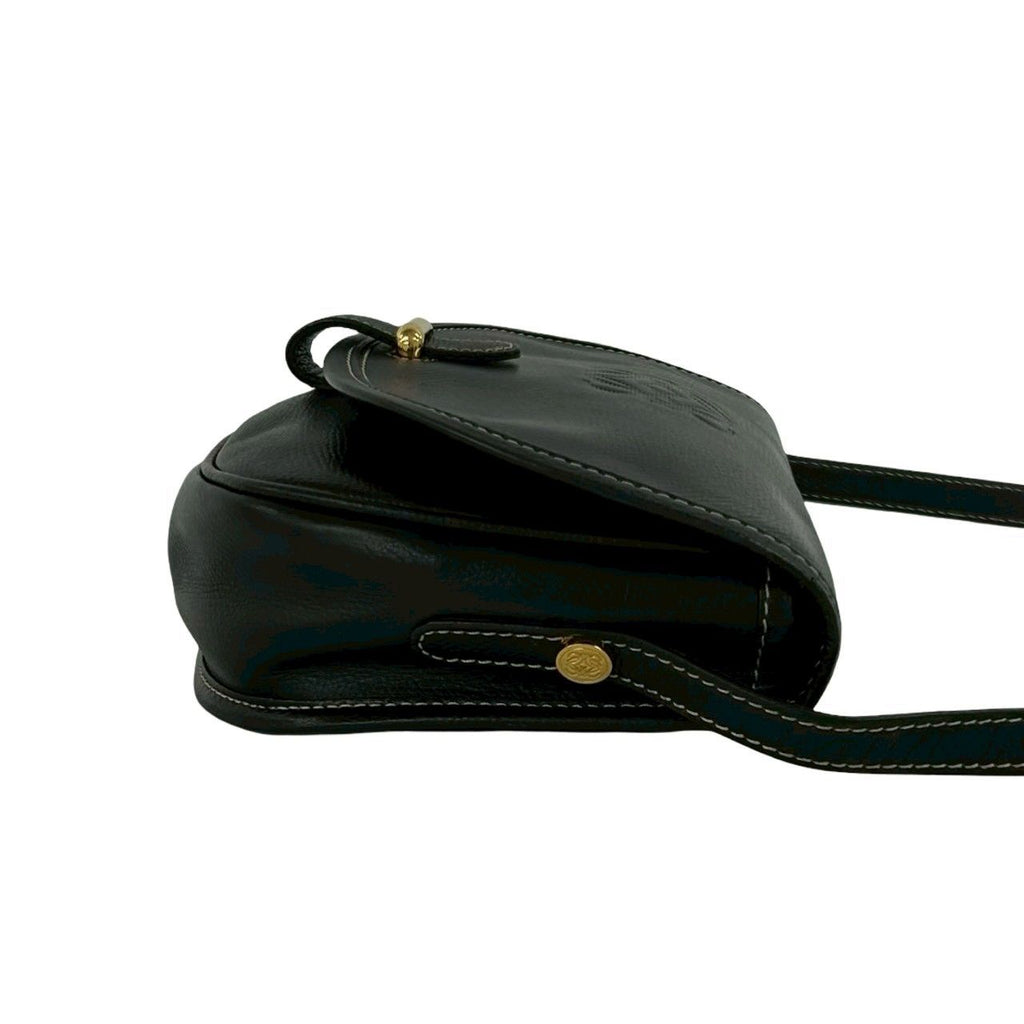 Loewe Vintage Anagram Logo Leather Shoulder Bag Pochette Crossbody Black — view 6