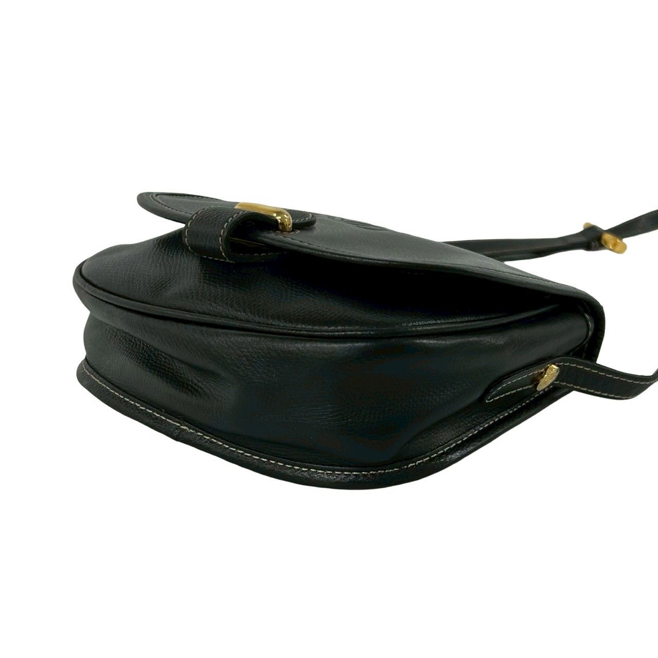 Loewe Vintage Anagram Logo Leather Shoulder Bag Pochette Crossbody Black — view 8