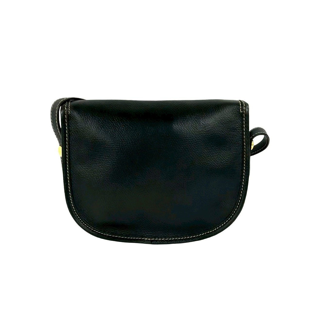 Loewe Vintage Anagram Logo Leather Shoulder Bag Pochette Crossbody Black — view 3