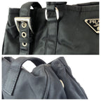 Prada Tessuto Black Silver Nylon Tote Shoulder — view 6