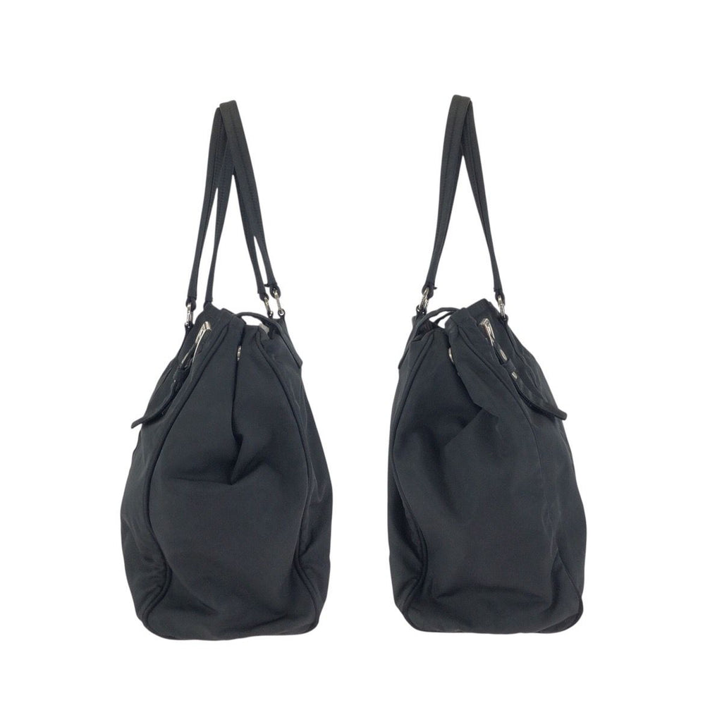 Prada Tessuto Black Silver Nylon Tote Shoulder — view 8