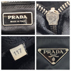 Prada Tessuto Black Silver Nylon Tote Shoulder — view 4