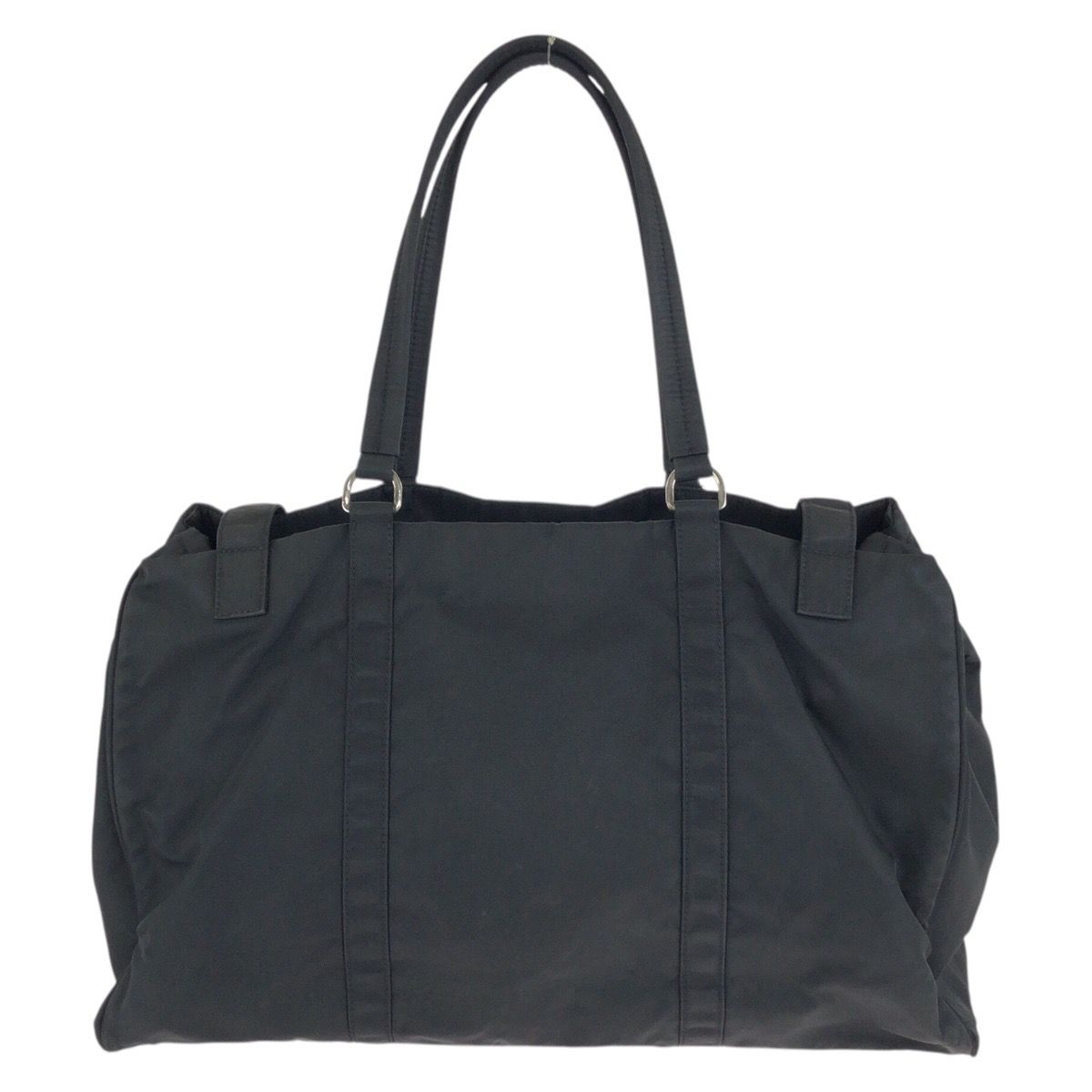 Prada Tessuto Black Silver Nylon Tote Shoulder — view 2