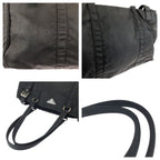 Prada Tessuto Black Silver Nylon Tote Shoulder — view 5