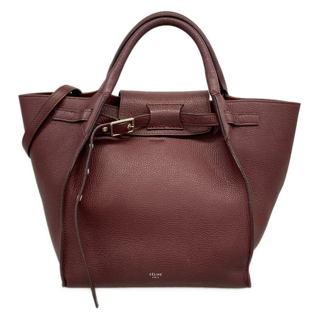 Celine Shoulder Bag Big Small with Long Strap Bordeaux 2-Way Leather