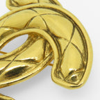 Chanel Brooch CC Logo Quilted Stitch Large Metal Gold Plated — view 6
