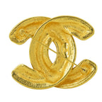 Chanel Brooch CC Logo Quilted Stitch Large Metal Gold Plated — view 2