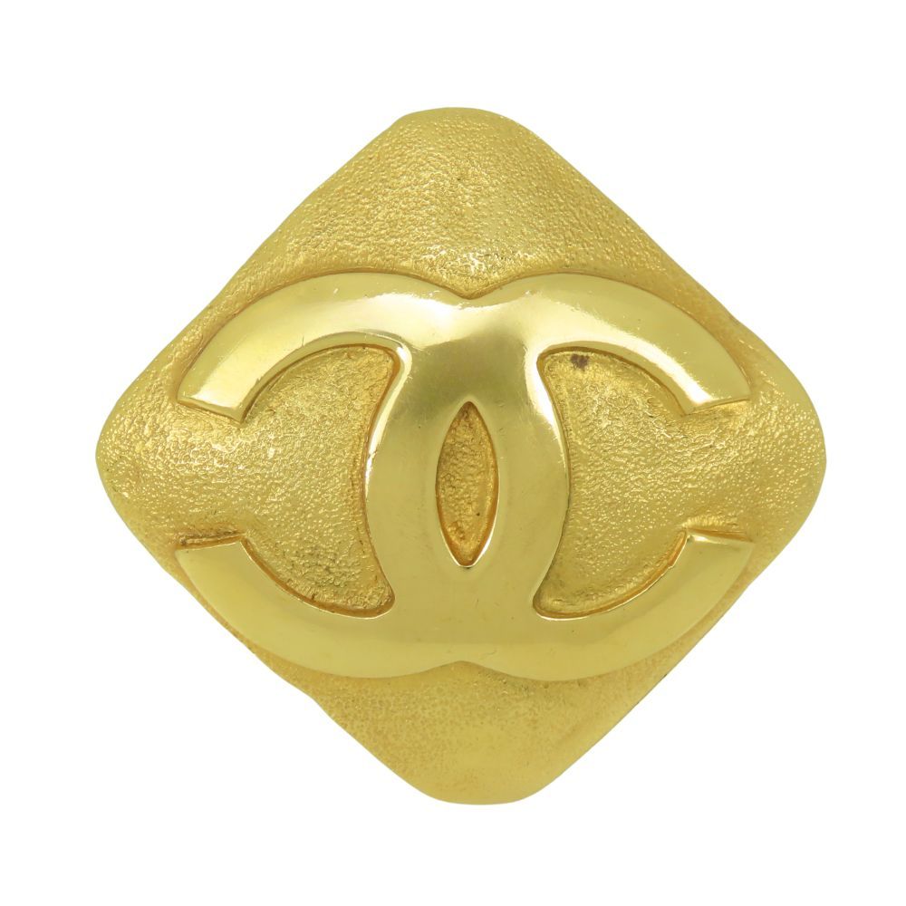 Chanel Brooch CC Logo Metal Gold 29 Diamond Plated